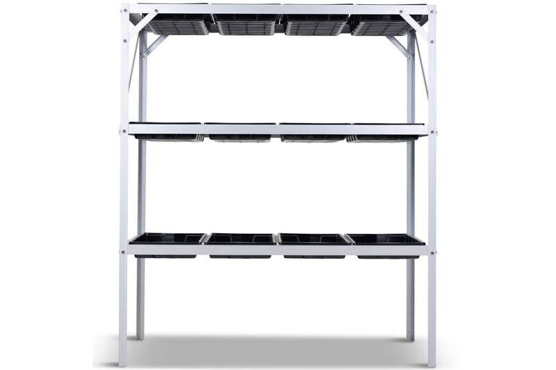 Växthusbord med planteringslådor 97x41x113 cm - Silver - Utemöbler & utemiljö - Utebord & trädgårdsbord - Planteringsbord & odlingsbänk