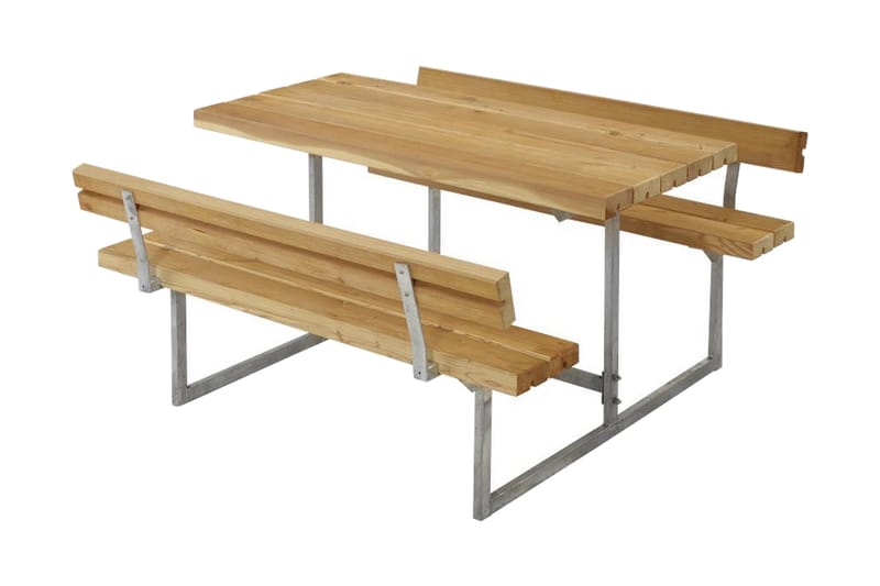 PLUS Basic bord- och bänkset för barn med 2 ryggstöd - Beige - Picknickbord