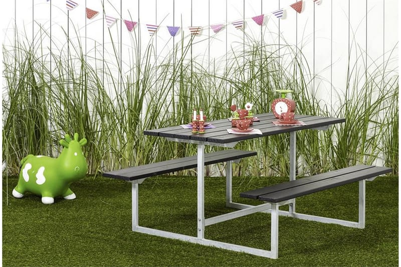 PLUS Basic bord- och bänkset för barn - Svart - Picknickbord