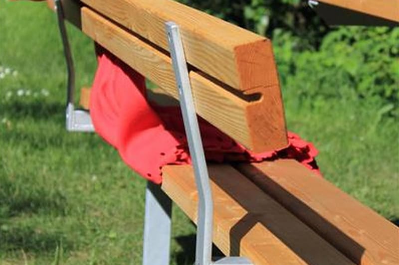 PLUS Basic bord- och bänkset med 2 ryggstöd - Brun/Beige - Picknickbord