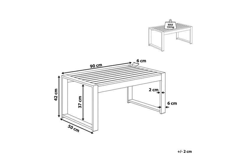Racale Sidobord och Soffbord Utomhus 90 cm Metall - Ljusgrå - Utemöbler & utemiljö - Utebord & trädgårdsbord - Sidobord utomhus