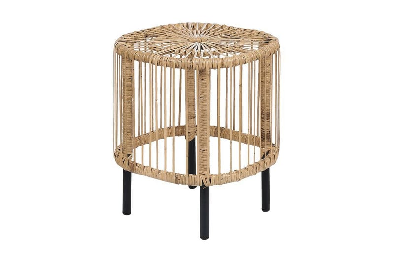 Rimouski Sidobord och Avlastningsbord Utomhus 40 cm Konstrotting - Beige/Svart - Utemöbler & utemiljö - Utebord & trädgårdsbord - Sidobord utomhus