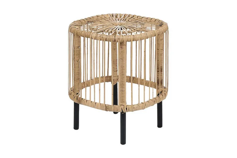 Rimouski Sidobord och Avlastningsbord Utomhus 40 cm Konstrotting - Beige/Svart - Utemöbler & utemiljö - Utebord & trädgårdsbord - Sidobord utomhus