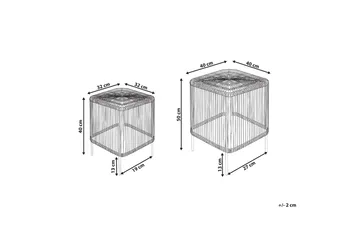 Rimouski Sidobord och Avlastningsbord Utomhus 40 cm Konstrotting - Beige/Svart - Utemöbler & utemiljö - Utebord & trädgårdsbord - Sidobord utomhus