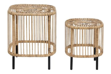 Rimouski Sidobord och Avlastningsbord Utomhus 40 cm Konstrotting - Beige/Svart - Utemöbler & utemiljö - Utebord & trädgårdsbord - Sidobord utomhus