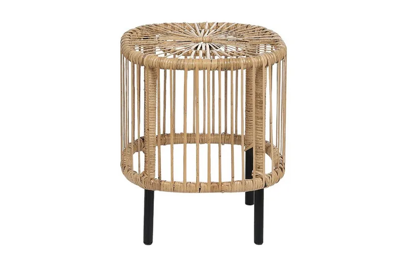 Rimouski Sidobord och Avlastningsbord Utomhus 40 cm Konstrotting - Beige/Svart - Utemöbler & utemiljö - Utebord & trädgårdsbord - Sidobord utomhus