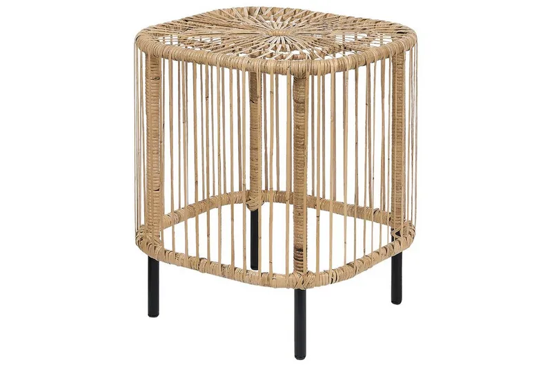 Rimouski Sidobord och Avlastningsbord Utomhus 40 cm Konstrotting - Beige/Svart - Utemöbler & utemiljö - Utebord & trädgårdsbord - Sidobord utomhus