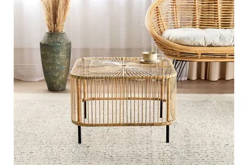 Rimouski Sidobord och Soffbord Utomhus 67 cm Trä Konstrotting - Natural/Svart - Utemöbler & utemiljö - Utebord & trädgårdsbord - Sidobord utomhus