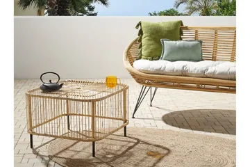 Rimouski Sidobord och Soffbord Utomhus 67 cm Trä Konstrotting - Natural/Svart - Utemöbler & utemiljö - Utebord & trädgårdsbord - Sidobord utomhus