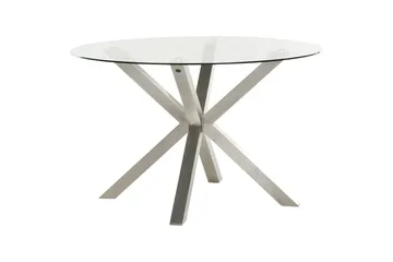 Runt bord Maletto - Silver, Transparent - Utemöbler & utemiljö - Utebord & trädgårdsbord - Matbord utomhus