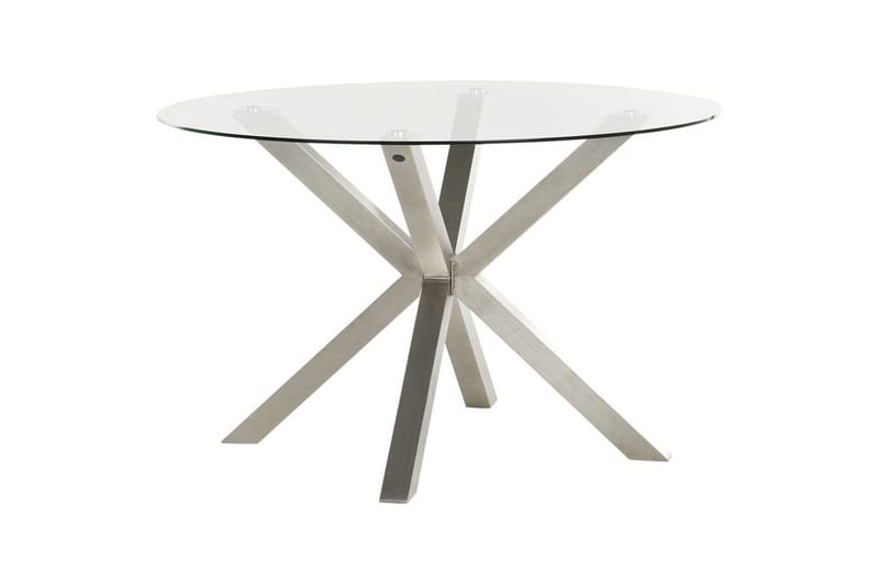 Runt bord Maletto - Silver, Transparent - Utemöbler & utemiljö - Utebord & trädgårdsbord - Matbord utomhus