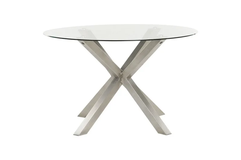 Runt bord Maletto, Silver/Transparent