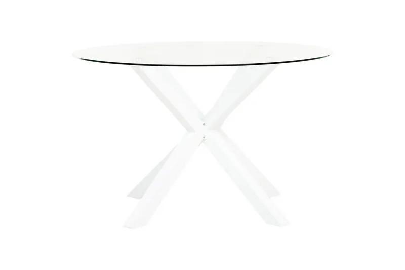 Runt bord Maletto, Vit, genomskinlig