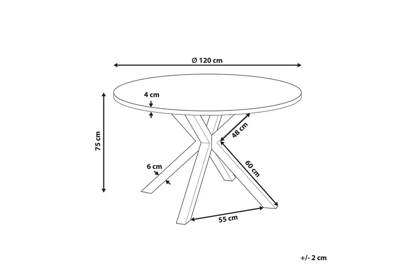 Runt bord Maletto Vit/Grå - Vit/Grå - Utemöbler & utemiljö - Utebord & trädgårdsbord - Matbord utomhus