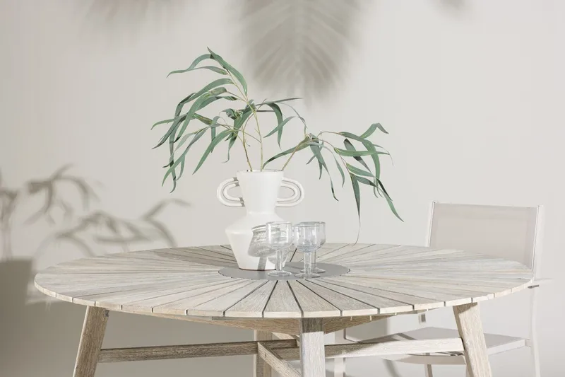 Runt Matbord Rives 150 cm Utomhus - Vitputsad - Utemöbler & utemiljö - Utebord & trädgårdsbord - Matbord utomhus