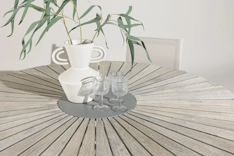 Runt Matbord Rives 150 cm Utomhus - Vitputsad - Utemöbler & utemiljö - Utebord & trädgårdsbord - Matbord utomhus