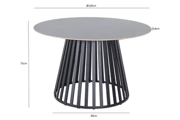 Sensi Runt Matbord utomhus 120 cm i metall - Svart - Utemöbler & utemiljö - Utebord & trädgårdsbord - Matbord utomhus