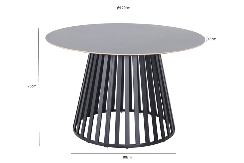 Sensi Runt Matbord utomhus 120 cm i metall - Svart - Utemöbler & utemiljö - Utebord & trädgårdsbord - Matbord utomhus