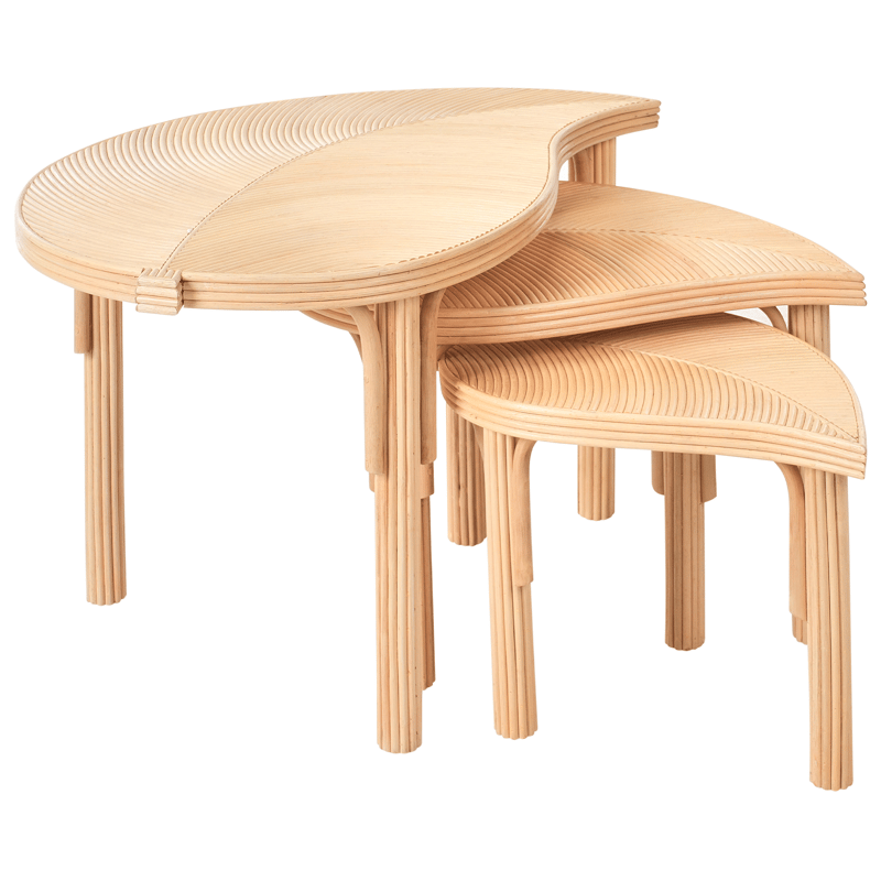 Set med 3 Soffbord utomhus Paralia Rotting - Naturlig/Beige - Utemöbler & utemiljö - Utebord & trädgårdsbord - Loungebord & soffbord utomhus