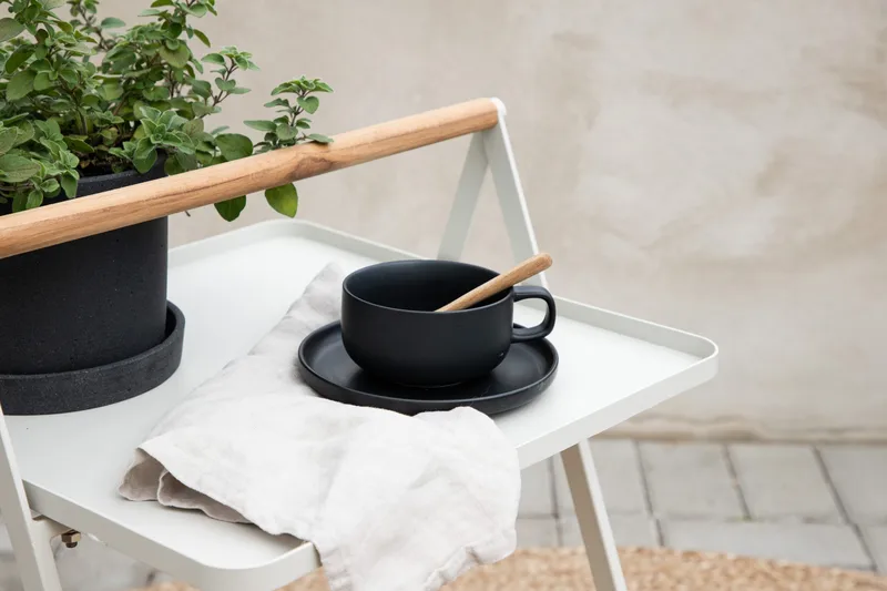 Clarin Hopfällbart Sidobord och Avlastningsbord Utomhus 45 cm - Beige - Utemöbler & utemiljö - Utebord & trädgårdsbord - Sidobord utomhus