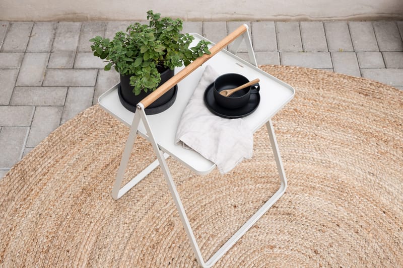 Clarin Hopfällbart Sidobord och Avlastningsbord Utomhus 45 cm - Beige - Utemöbler & utemiljö - Utebord & trädgårdsbord - Sidobord utomhus