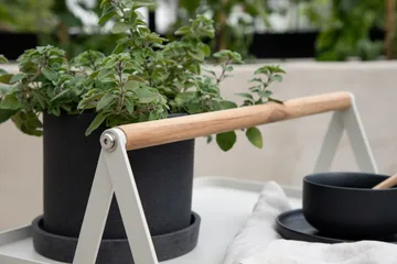 Clarin Hopfällbart Sidobord och Avlastningsbord Utomhus 45 cm - Beige - Utemöbler & utemiljö - Utebord & trädgårdsbord - Sidobord utomhus