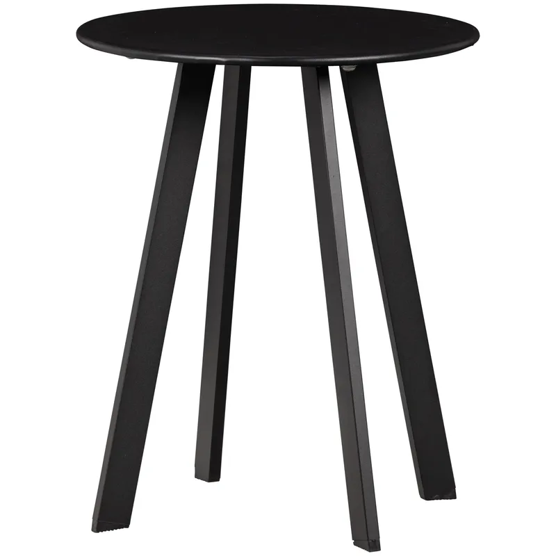 Sidobord Fer 49 cm Rund Utomhus, Svart