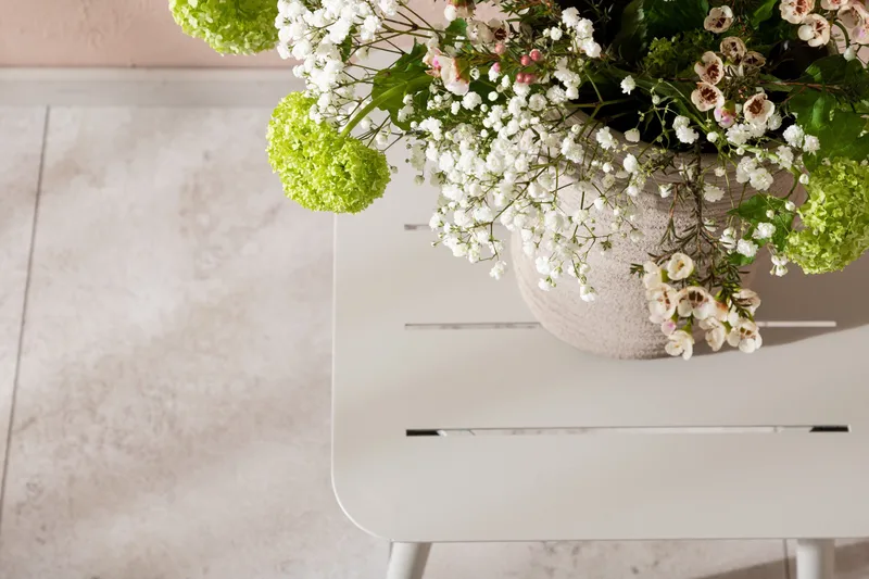 Lina Sidobord och BlomUtebord Utomhus 40 cm Teak Trä - Beige - Utemöbler & utemiljö - Utebord & trädgårdsbord - Sidobord utomhus