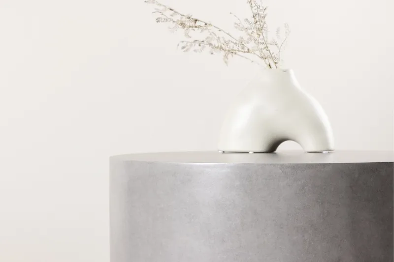 Lissabon Runt Sidobord och BlomUtebord Utomhus 60 cm - Grå - Utemöbler & utemiljö - Utebord & trädgårdsbord - Sidobord utomhus