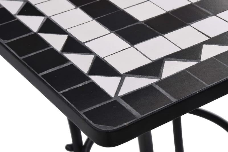 Mosaikbord svart och vit 60 cm keramik - Svart - Sidobord utomhus