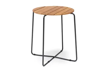 Oas Runt Cafébord och KaffeUtebord Utomhus 56 cm Trä Teak - Brun/ Svart - Utemöbler & utemiljö - Utebord & trädgårdsbord - Sidobord utomhus