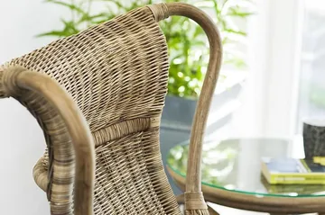 Praktö Runt Sidobord och Avlastningsbord Utomhus 50 cm Naturrotting Glas - Ljusbrun - Utemöbler & utemiljö - Utebord & trädgårdsbord - Sidobord utomhus