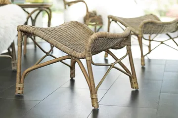 Praktö Runt Sidobord och Avlastningsbord Utomhus 50 cm Naturrotting Glas - Ljusbrun - Utemöbler & utemiljö - Utebord & trädgårdsbord - Sidobord utomhus