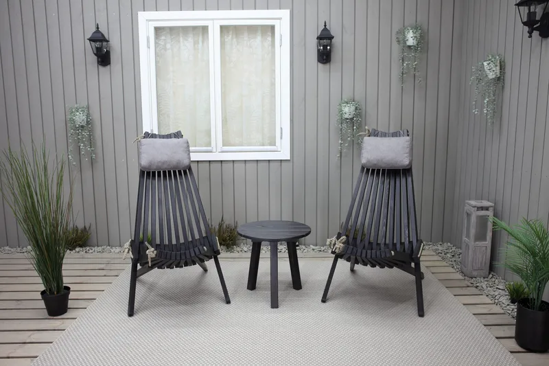 Rolston Sidobord och BlomUtebord Utomhus 50 cm Trä - Blå - Utemöbler & utemiljö - Utebord & trädgårdsbord - Sidobord utomhus