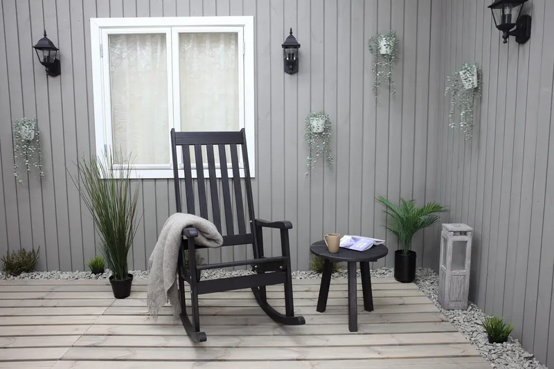 Rolston Sidobord och BlomUtebord Utomhus 50 cm Trä - Blå - Utemöbler & utemiljö - Utebord & trädgårdsbord - Sidobord utomhus