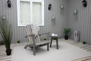 Rolston Sidobord och BlomUtebord Utomhus 50 cm Trä - Grå - Utemöbler & utemiljö - Utebord & trädgårdsbord - Sidobord utomhus