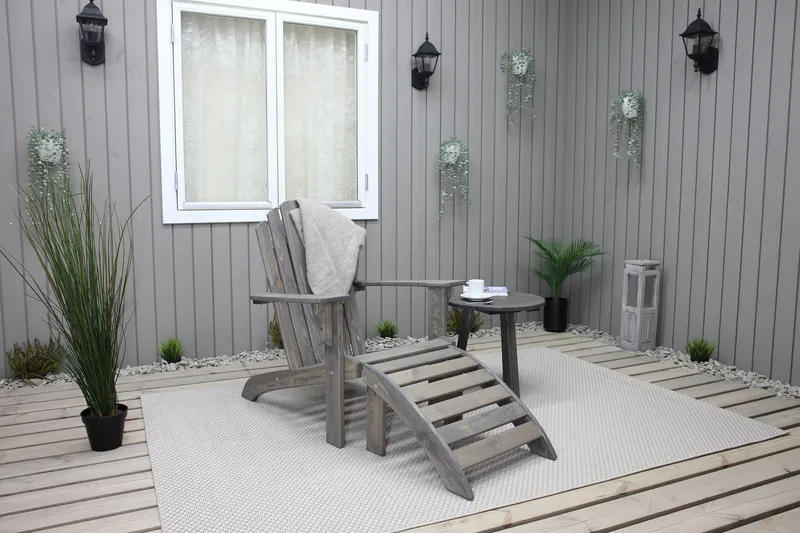 Rolston Sidobord och BlomUtebord Utomhus 50 cm Trä - Grå - Utemöbler & utemiljö - Utebord & trädgårdsbord - Sidobord utomhus