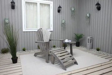 Rolston Sidobord och BlomUtebord Utomhus 50 cm Trä - Grå - Utemöbler & utemiljö - Utebord & trädgårdsbord - Sidobord utomhus