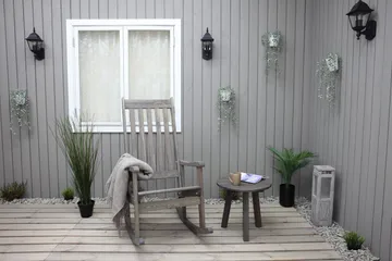 Rolston Sidobord och BlomUtebord Utomhus 50 cm Trä - Grå - Utemöbler & utemiljö - Utebord & trädgårdsbord - Sidobord utomhus