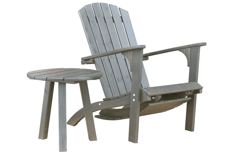 Rolston Sidobord och BlomUtebord Utomhus 50 cm Trä - Grå - Utemöbler & utemiljö - Utebord & trädgårdsbord - Sidobord utomhus