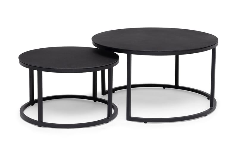 SatsUtebord Hillerstorp Jet Set Rund, Glas/Svart