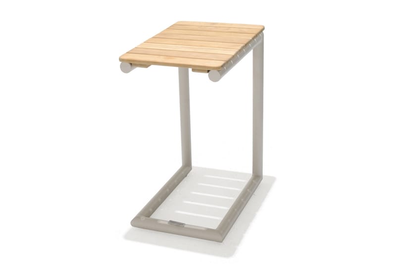 Sidobord Utomhus Portals 47 cm - Vit/trä - Utemöbler & utemiljö - Utebord & trädgårdsbord - Sidobord utomhus