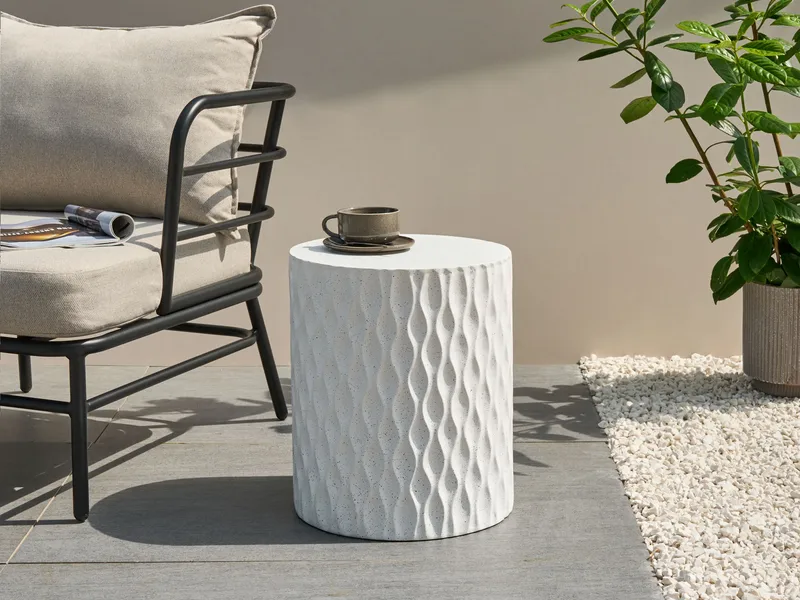 Sidobord utomhus Antelao 37 cm Terrazzoeffekt - Vit - Utemöbler & utemiljö - Utebord & trädgårdsbord - Sidobord utomhus