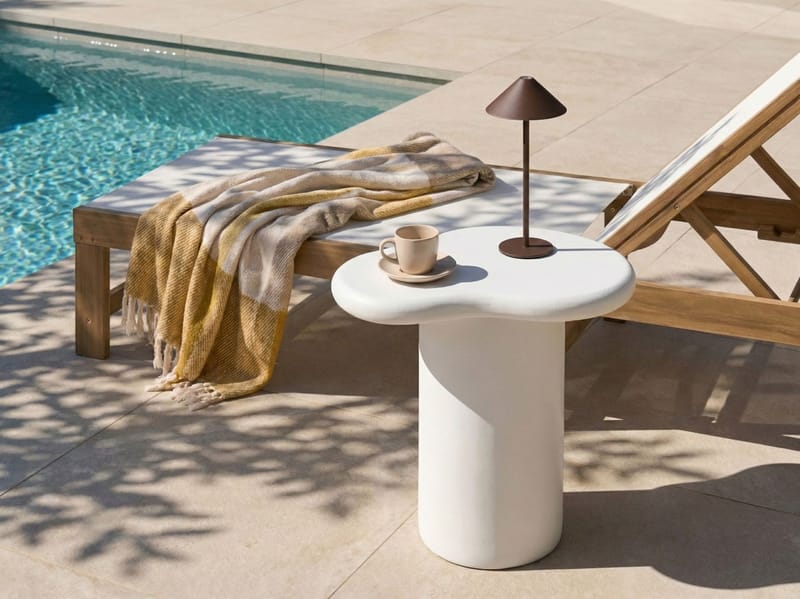 Sidobord utomhus Arsoli 43x58 cm - Vit - Utemöbler & utemiljö - Utebord & trädgårdsbord - Sidobord utomhus