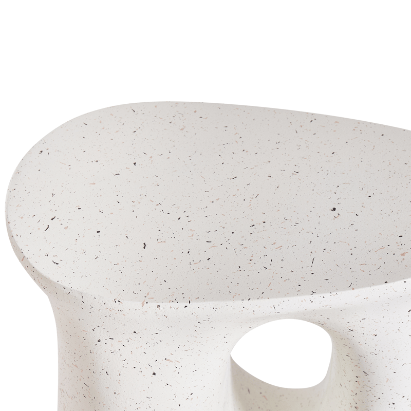 Sidobord utomhus Idro 42 cm Terrazzoeffekt - Vit - Utemöbler & utemiljö - Utebord & trädgårdsbord - Sidobord utomhus