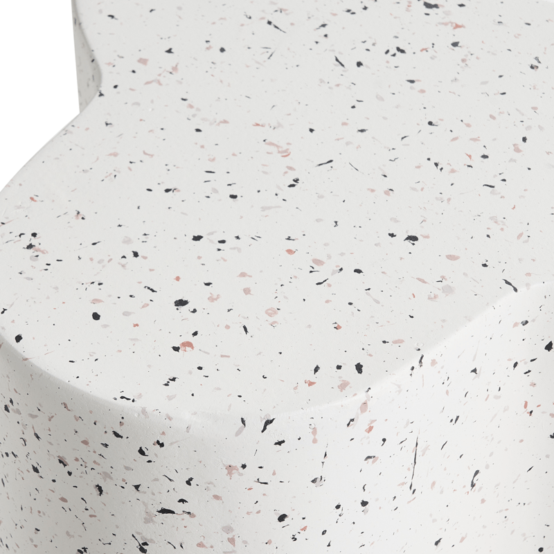 Sidobord utomhus Tellaro 32x37 cm Terrazzoeffekt - Vit - Utemöbler & utemiljö - Utebord & trädgårdsbord - Sidobord utomhus