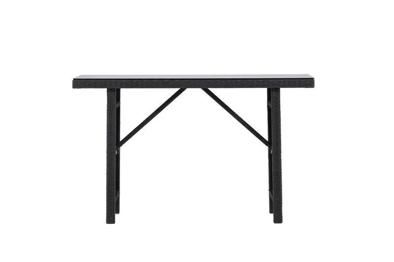Padova Hopfällbart Sidobord och Avlastningsbord Utomhus 120 cm Glas - Svart - Utemöbler & utemiljö - Utebord & trädgårdsbord - Sidobord utomhus