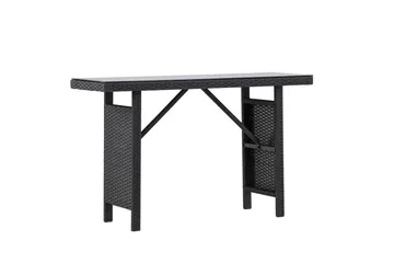 Padova Hopfällbart Sidobord och Avlastningsbord Utomhus 120 cm Glas - Svart - Utemöbler & utemiljö - Utebord & trädgårdsbord - Sidobord utomhus