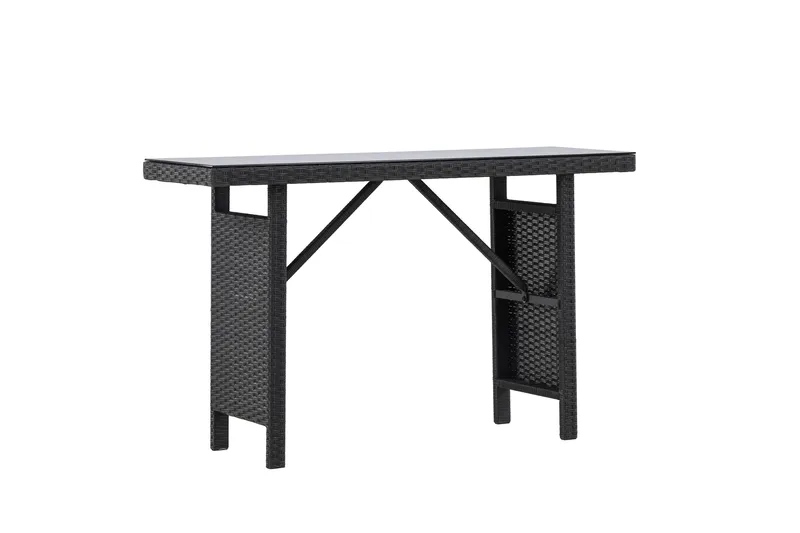 Padova Hopfällbart Sidobord och Avlastningsbord Utomhus 120 cm Glas - Svart - Utemöbler & utemiljö - Utebord & trädgårdsbord - Sidobord utomhus