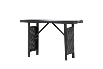 Padova Hopfällbart Sidobord och Avlastningsbord Utomhus 120 cm Glas - Svart - Utemöbler & utemiljö - Utebord & trädgårdsbord - Sidobord utomhus